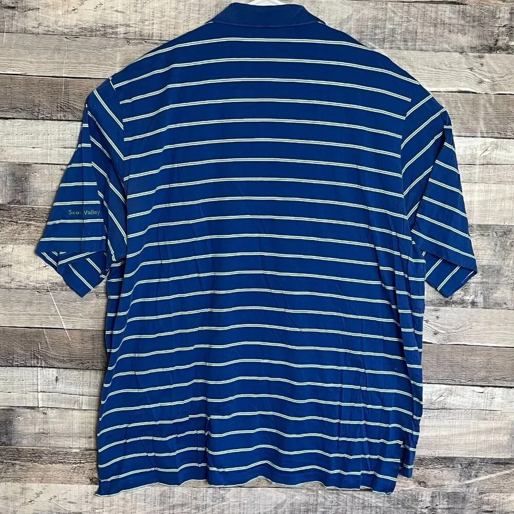 Polo Golf Ralph Lauren Polo Shirt Mens XXL Striped Blue Short Sleeve Pony Casual